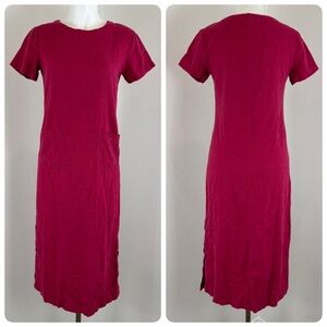 Vintage Studio Ease Petite Linen-Blend Magenta Dress